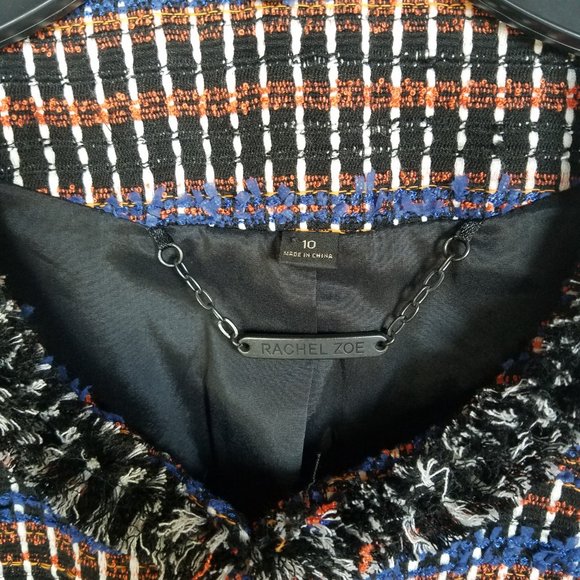 Rachel Zoe Henri Tweed Fringe Blazer Jacket - Picture 4 of 16